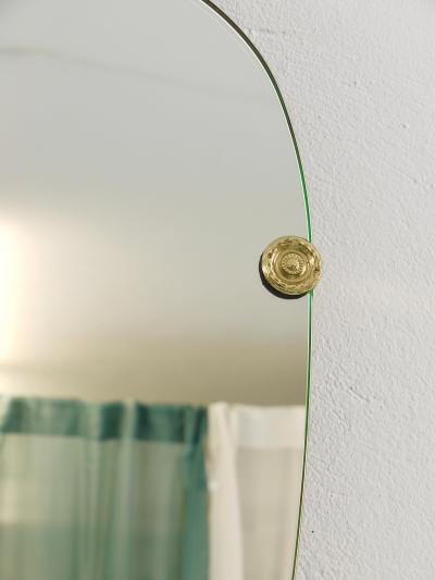 Scultpural Brass Hand Mid Century Wall Mirror Italy 1950s