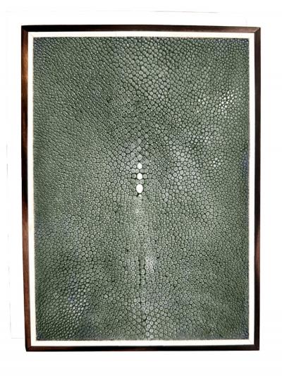 Sea Green Shagreen Macassar Ebony Box with Bone Inlay