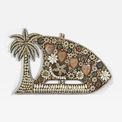 Sea Shell Decorated Photo Frame from Tanzania East Africa 1950s