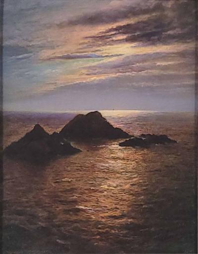 Seal Rocks Hand Painted Photograph by Willard E Worden U S A circa 1930