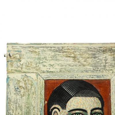 Sean Earley Sean Earley Someone Oil on Cabinet Door Portrait Painting Signed