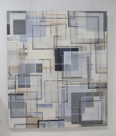 Sean Scherer Large Painting by Sean Scherer Ruhlman dtd 1999 84 x 72 Diptych