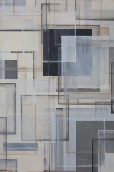 Sean Scherer Large Painting by Sean Scherer Ruhlman dtd 1999 84 x 72 Diptych