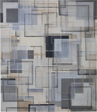 Sean Scherer Large Painting by Sean Scherer Ruhlman dtd 1999 84 x 72 Diptych