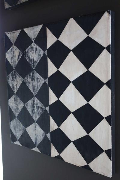 Sean Scherer Pair of Sean Scherer Oil and Wax Paintings on Canvas 1991