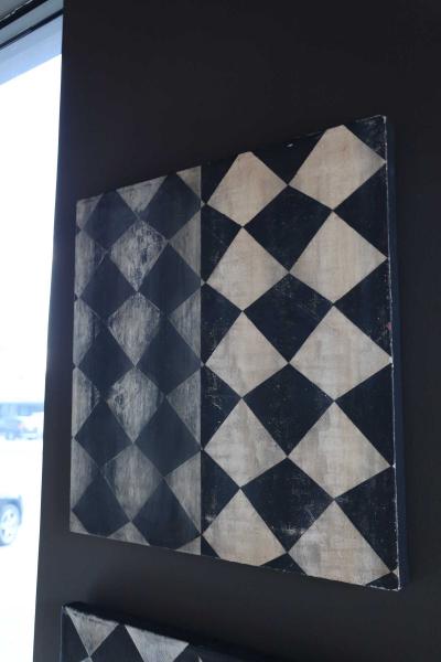 Sean Scherer Pair of Sean Scherer Oil and Wax Paintings on Canvas 1991