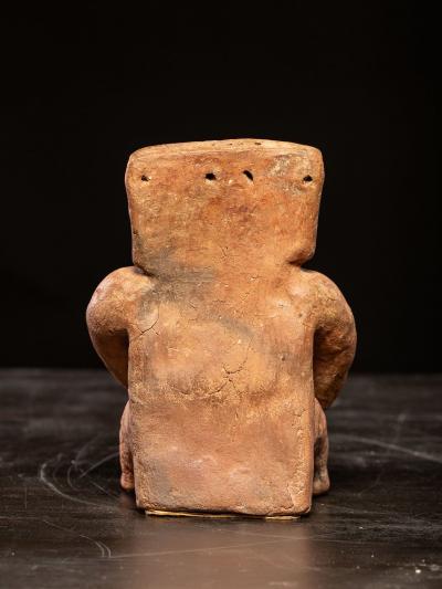 Seated terracotta Figure with nose ring Quimbaya culture ca 100 AD