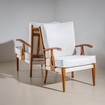 Seating Group with curved Armrests in the style of Paolo Buffa Italy