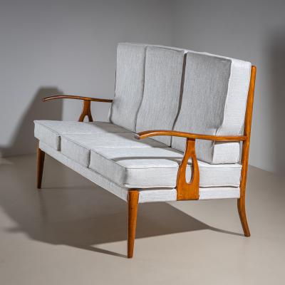 Seating Group with curved Armrests in the style of Paolo Buffa Italy