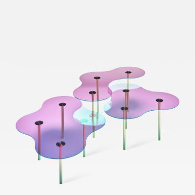 Sebastian Scherer Glass Coffee Table Ensemble of Three by Sebastian Scherer