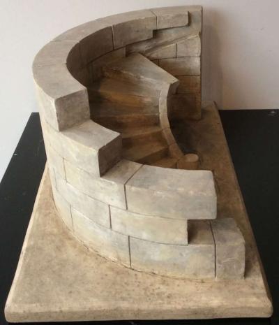 Second staircase model in plaster France XIXth century