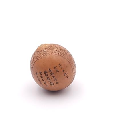 Seed Pod Etched with a Poem and Design 19th century