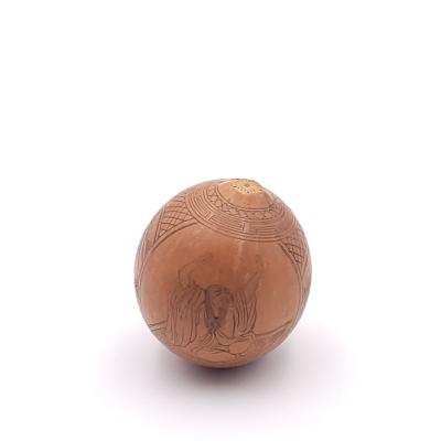 Seed Pod Etched with a Poem and Design 19th century