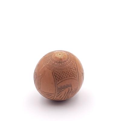 Seed Pod Etched with a Poem and Design 19th century