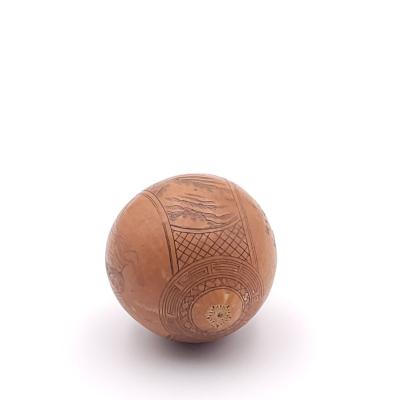 Seed Pod Etched with a Poem and Design 19th century