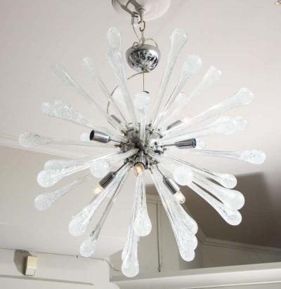 Seedy Clear Bubble Teardrop Murano Glass Sputnik Chandelier