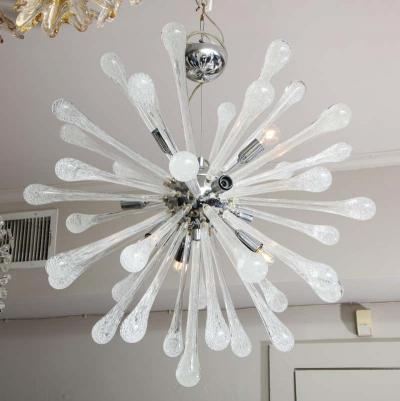 Seedy Clear Bubble Teardrop Murano Glass Sputnik Chandelier