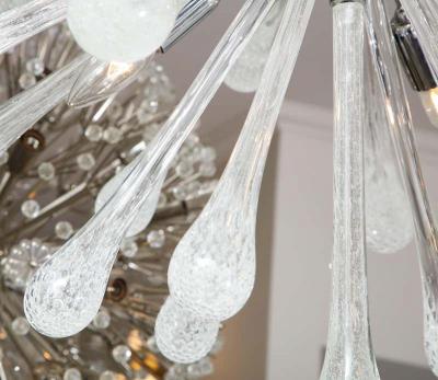 Seedy Clear Bubble Teardrop Murano Glass Sputnik Chandelier