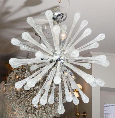 Seedy Clear Bubble Teardrop Murano Glass Sputnik Chandelier