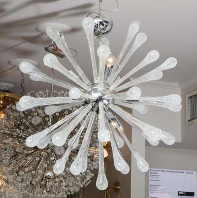 Seedy Clear Bubble Teardrop Murano Glass Sputnik Chandelier