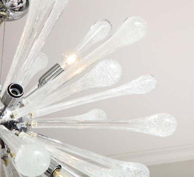 Seedy Clear Bubble Teardrop Murano Glass Sputnik Chandelier