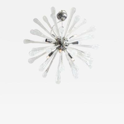 Seedy Clear Bubble Teardrop Murano Glass Sputnik Chandelier