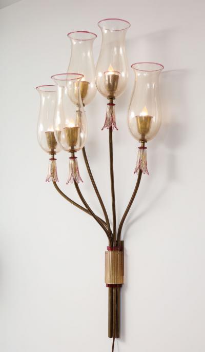 Seguso Vetri d Arte 5 Light Wall Sconce by Seguso Vetri dArte