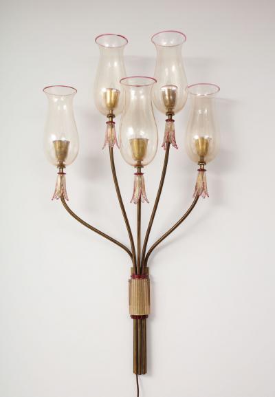 Seguso Vetri d Arte 5 Light Wall Sconce by Seguso Vetri dArte