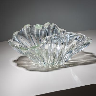Seguso Vetri d Arte Flower Shaped Glass Bowl attributed to Seguso Vetri d Arte Italy