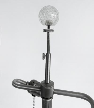 Seguso Vetri d Arte Italian Seguso Silver infused Blown Murano Glass Floor Lamp with Fabric Shade