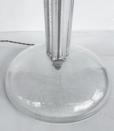 Seguso Vetri d Arte Italian Seguso Silver infused Blown Murano Glass Floor Lamp with Fabric Shade