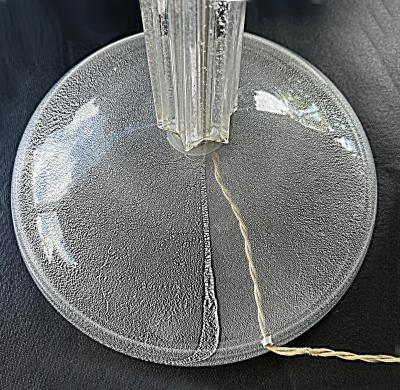 Seguso Vetri d Arte Italian Seguso Silver infused Blown Murano Glass Floor Lamp with Fabric Shade