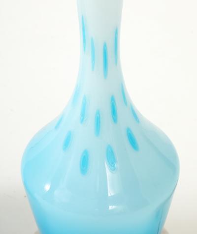 Seguso Vetri d Arte Seguso Sky Blue White Murano Glass Lamps