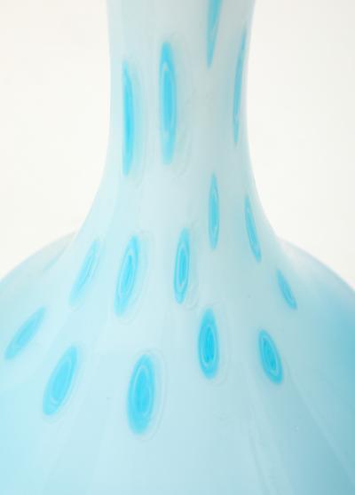 Seguso Vetri d Arte Seguso Sky Blue White Murano Glass Lamps