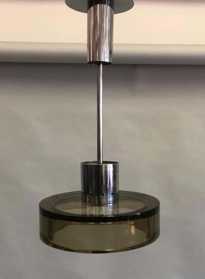 Seguso Vetri d arte Italian Mid Century Modern Murano Grey Green Glass Pendant Chandelier by Seguso