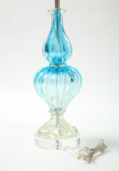 Seguso Vetri d arte Seguso Ocean Blue Clear Murano Lamps