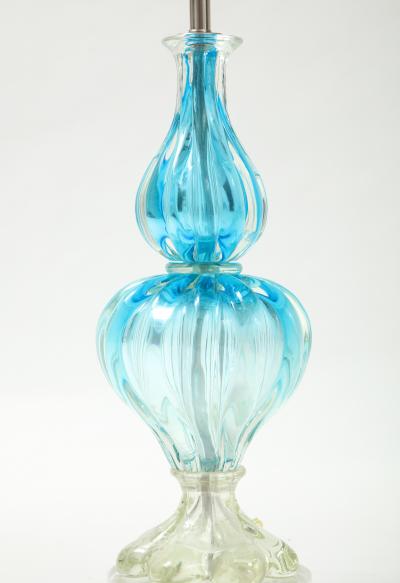 Seguso Vetri d arte Seguso Ocean Blue Clear Murano Lamps