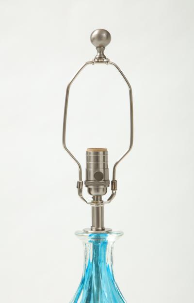 Seguso Vetri d arte Seguso Ocean Blue Clear Murano Lamps
