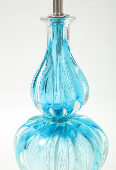 Seguso Vetri d arte Seguso Ocean Blue Clear Murano Lamps