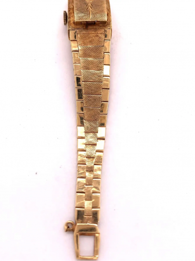 Sellita Ladies 14 Karat Gold Bracelet Wristwatch Swiss 17 Jewels