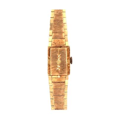 Sellita Ladies 14 Karat Gold Bracelet Wristwatch Swiss 17 Jewels