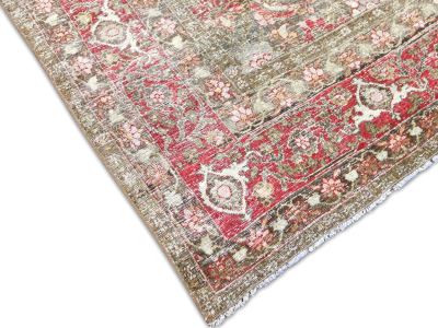 Semi Antique Persian Yazd Rug 75 x 1010 