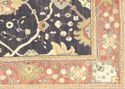 Semi Antique Turkish Oushak Rug 114 x 139 