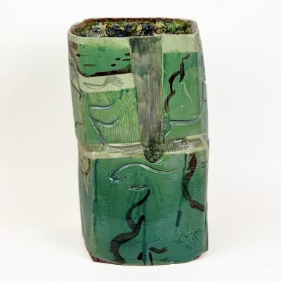 Semi Refractory Engobe Glazed Ceramic Sculpture Untitled 2017 by A Roma