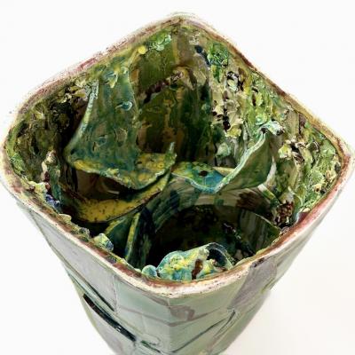 Semi Refractory Engobe Glazed Ceramic Sculpture Untitled 2017 by A Roma