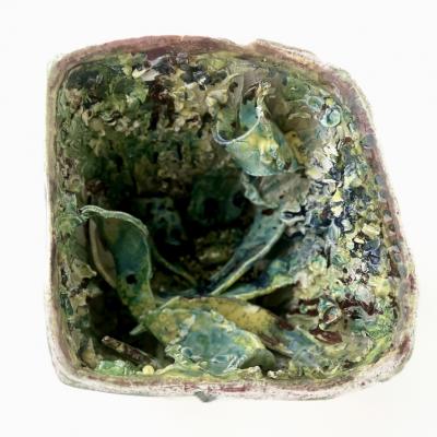 Semi Refractory Engobe Glazed Ceramic Sculpture Untitled 2017 by A Roma