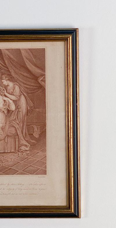Sepia Engraving of Cleopatra Italy 19th century