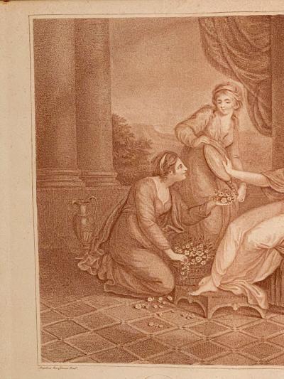 Sepia Engraving of Cleopatra Italy 19th century
