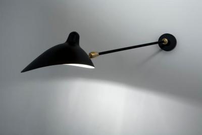 Serge Mouille 1 Arm Double Swivel Sconce by Serge Mouille