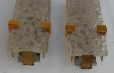 Serge Mouille 1963 Pair Dallux Sconces Attributed to Serge Mouille Brass Glass St Gobain